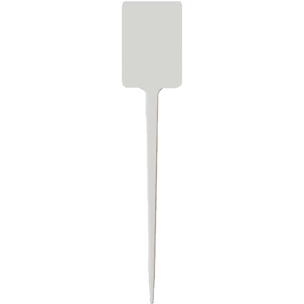 4" Upright Rectangle Plastic Food Pick - White