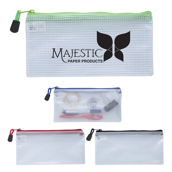 Logo Zippered Pencil School Pouch