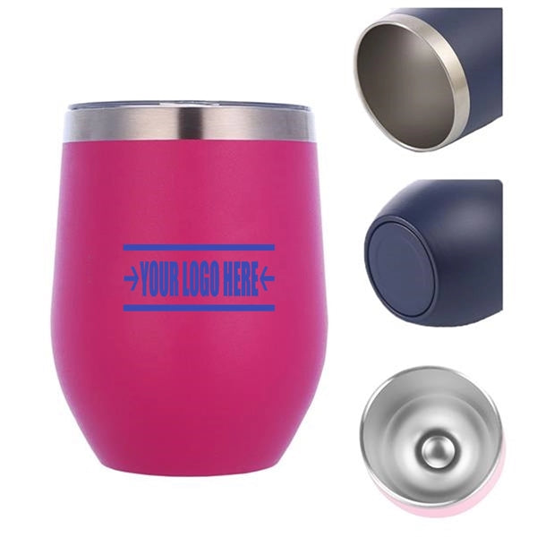 Wine Egg Shaped Cup Silkscreen With Clear Lid