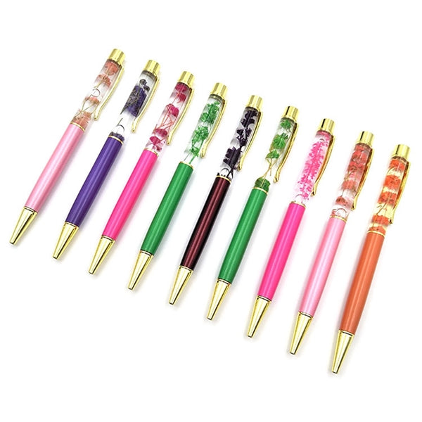 Oil Floating Glitter Metal Ballpoint Pen