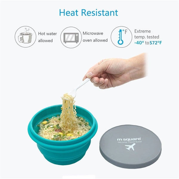 Collapsible Food Grade Silicone Bowls With Lids