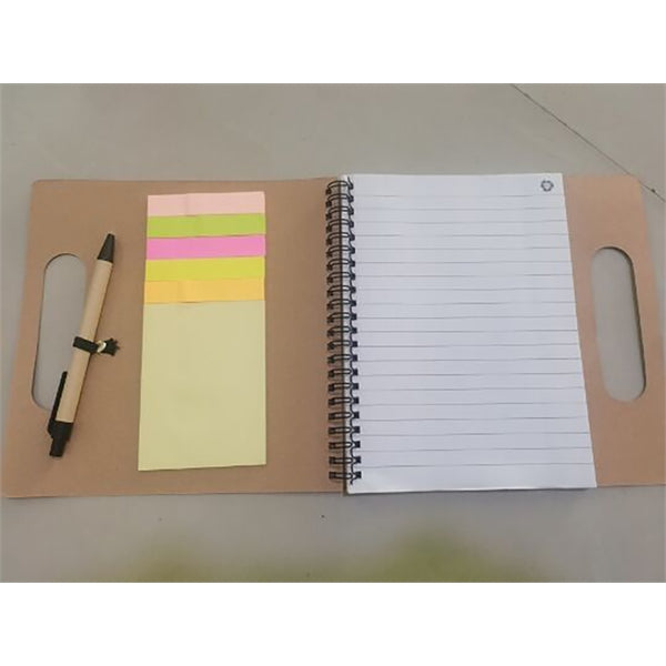 Spiral Notebook With Pen And Sticky Notes