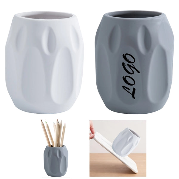 Elliptical-Shape Makeup Brush And Pen Holder