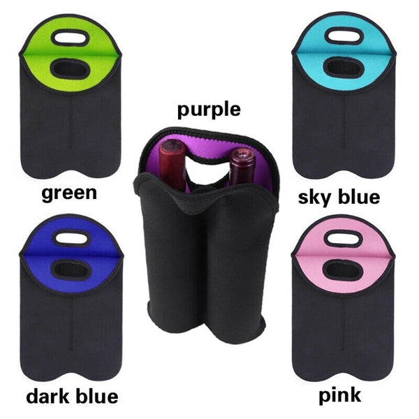 2 Bottles Neoprene Cooler Wine-Bottle Bag