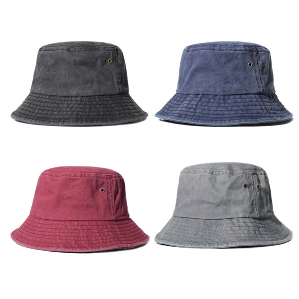 Vintage Cotton Denim Bucket Hat