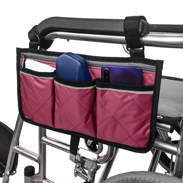 Wheelchair Armrest Storage Bag With Reflective Strip