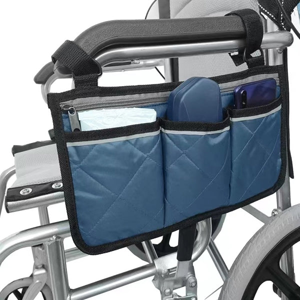 Wheelchair Armrest Storage Bag With Reflective Strip