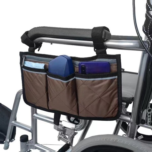 Wheelchair Armrest Storage Bag With Reflective Strip