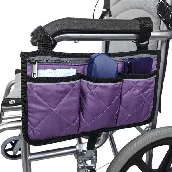 Wheelchair Armrest Storage Bag With Reflective Strip