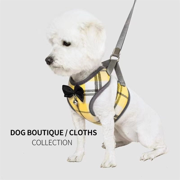Plaid Vest Chest Harness Leash
