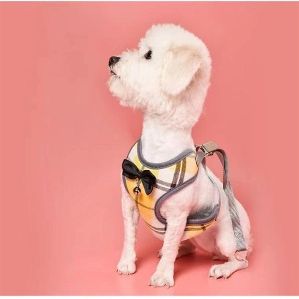Plaid Vest Chest Harness Leash