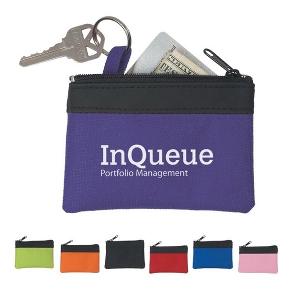 Zippered Two-Tone Coin Pouch
