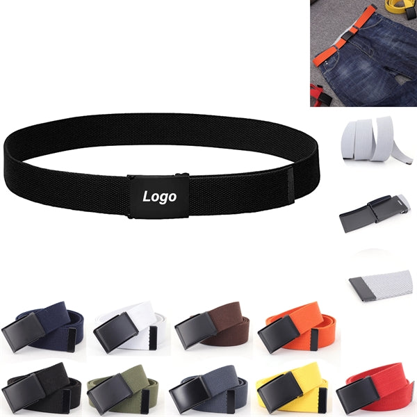 Canvas Web Belt With Flip-Top Military Buckle