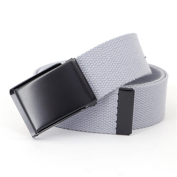 Canvas Web Belt With Flip-Top Military Buckle