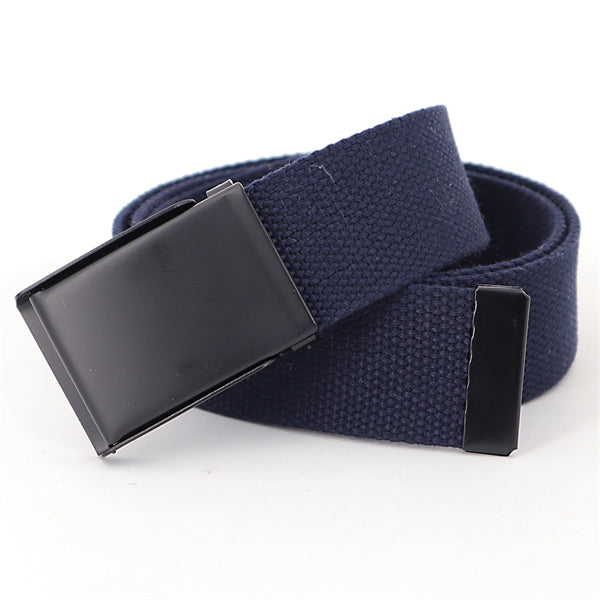 Canvas Web Belt With Flip-Top Military Buckle