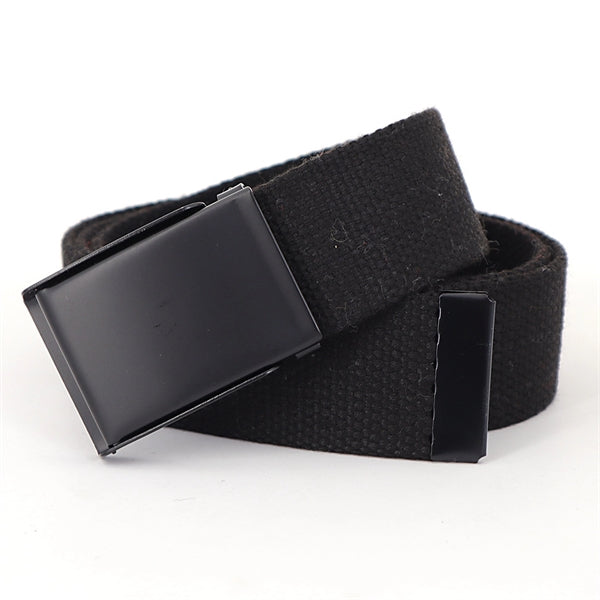 Canvas Web Belt With Flip-Top Military Buckle