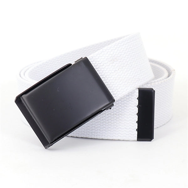 Canvas Web Belt With Flip-Top Military Buckle