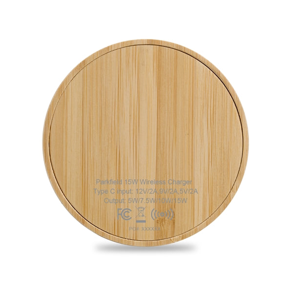 Parkfield 15W Bamboo Eco-Friendly Wireless Charger