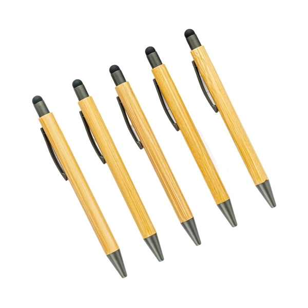2-in-1 Eco-friendly Bamboo Pen with Stylus