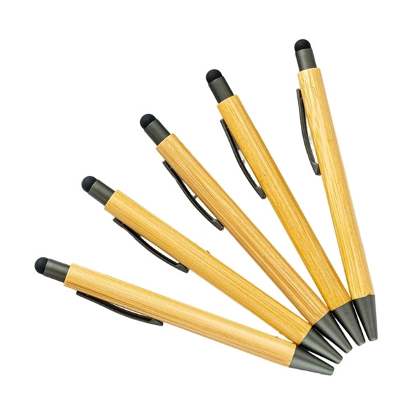 2-in-1 Eco-friendly Bamboo Pen with Stylus