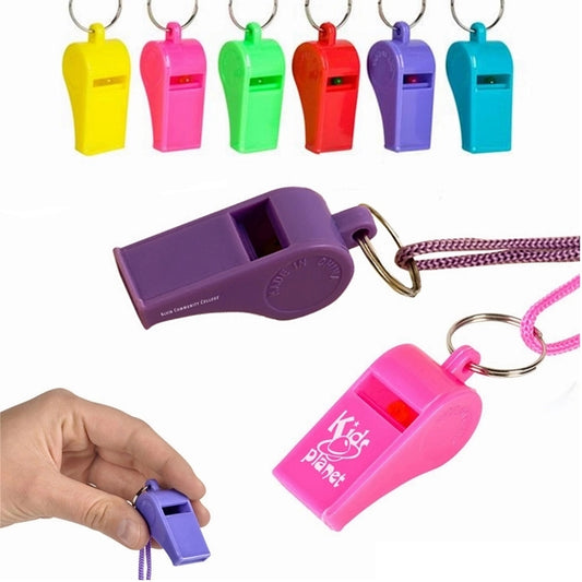 Plastic Whistles with Lanyards