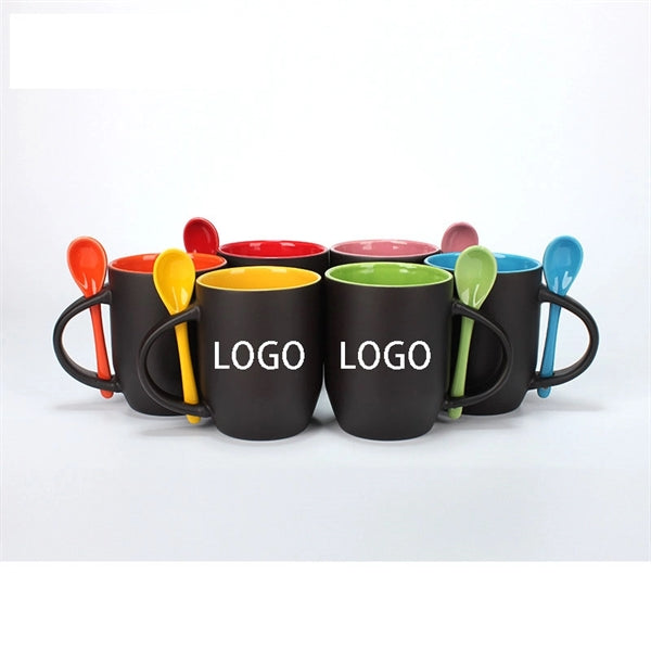 11oz Ceramic Heat Sensitive Mug with spoon