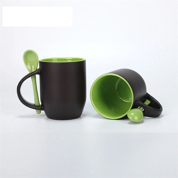 11oz Ceramic Heat Sensitive Mug with spoon