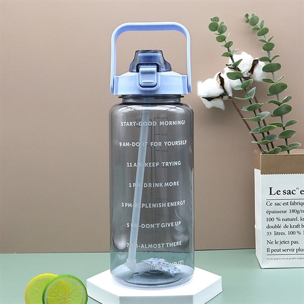 64Oz Sport Water Bottle With Handle Time Measurement