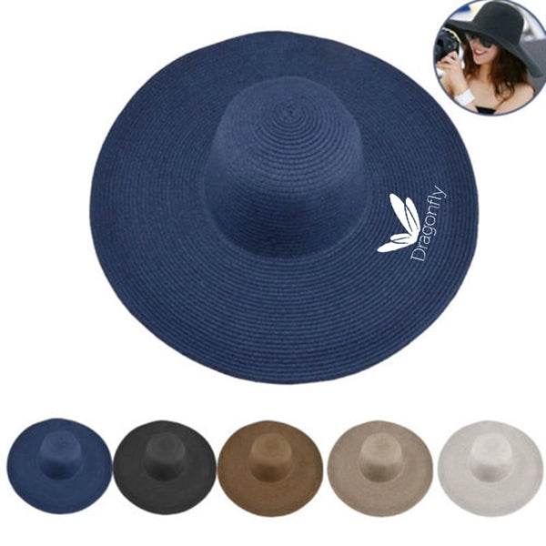 Woman Wide Brim Straw Floppy Hat