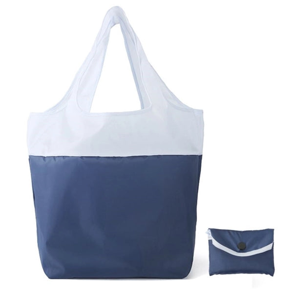 Two-tone foldable tote bag
