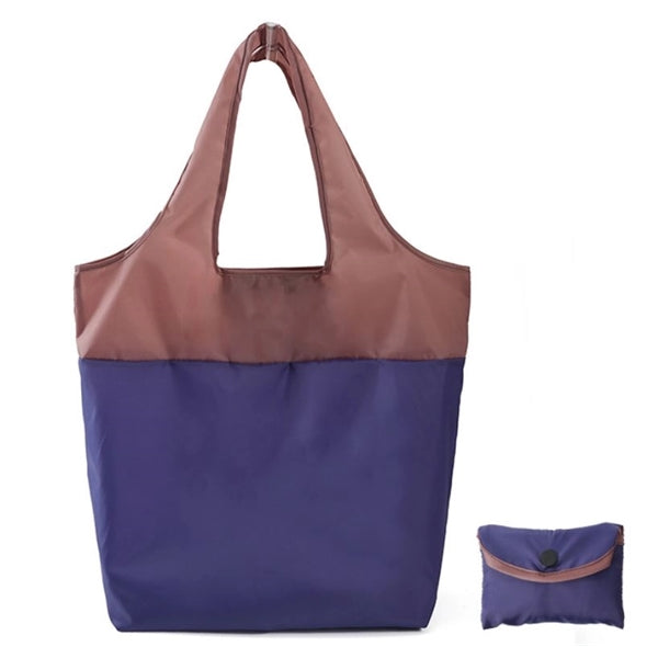 Two-tone foldable tote bag