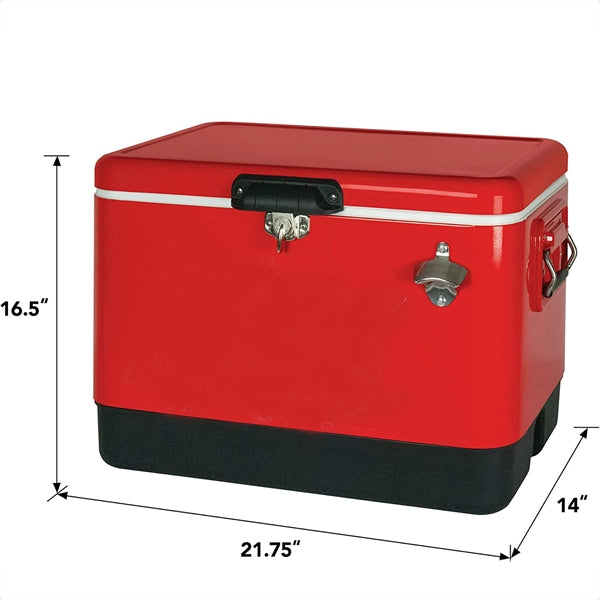 51L Outdoor Metal Ice Cooler