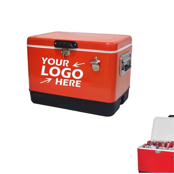51L Outdoor Metal Ice Cooler