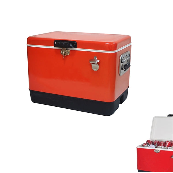 51L Outdoor Metal Ice Cooler