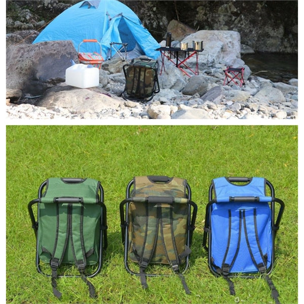 Foldable Chair with Cooler Backpack Bag