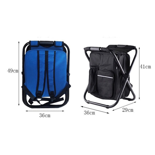 Foldable Chair with Cooler Backpack Bag