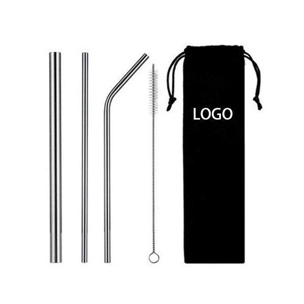 3 in 1 Stainless steel straw set
