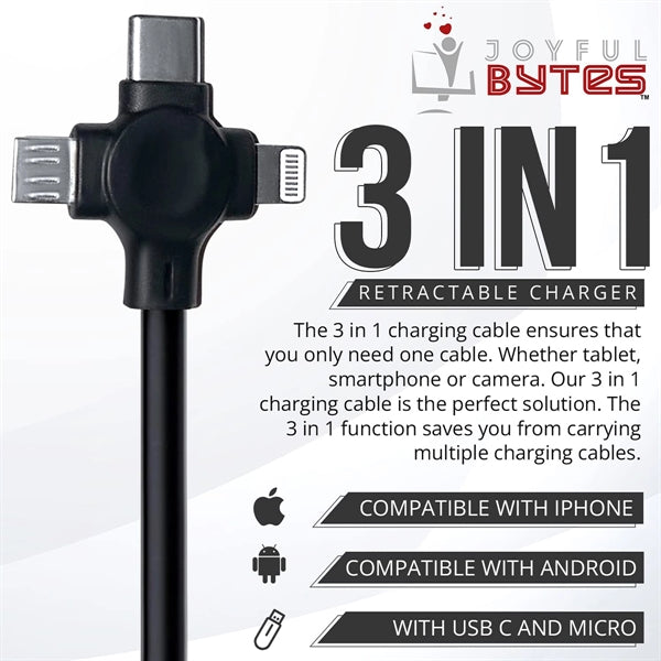 3 In 1 Retractable Fast Charging Cable