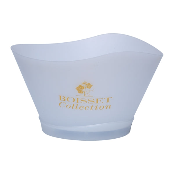 LED Light Ice Bucket, Large White Plastic