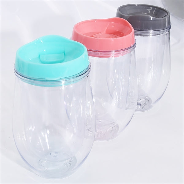 12 Oz Clear Insulated Double Wall Tumbler for Coffee,Juice