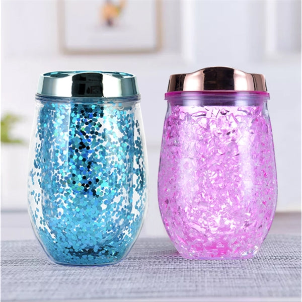 12 Oz Clear Insulated Double Wall Tumbler for Coffee,Juice
