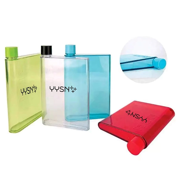 Notebook Flat Plastic Water Bottle