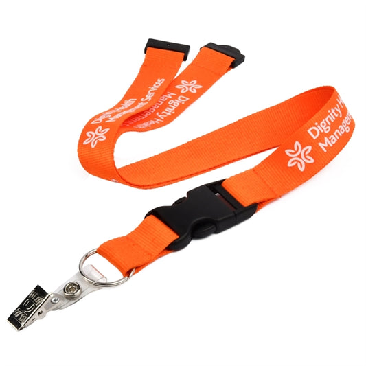 3/4" Polyester Lanyard w/ Buckle Release & Safety Break