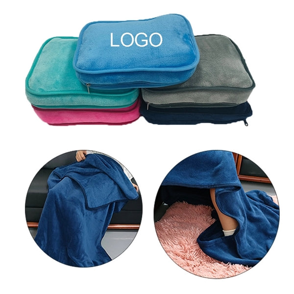 Flannel Foot Pocket Throw Blanket
