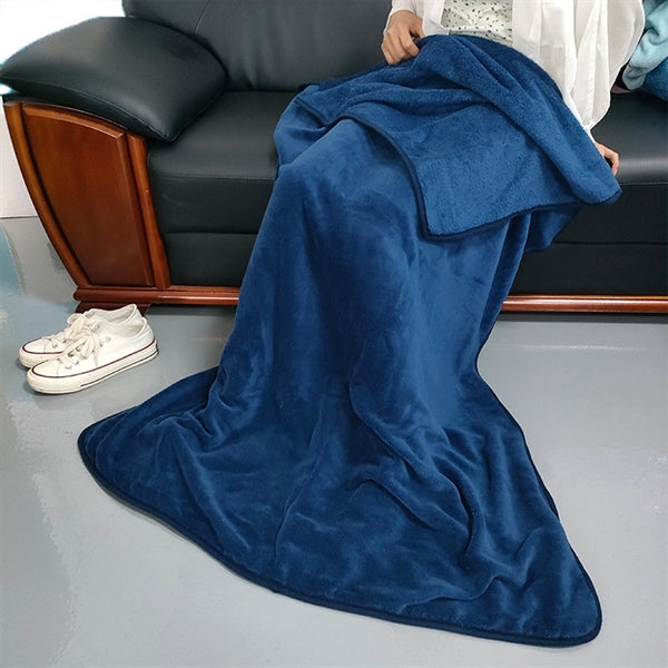 Flannel Foot Pocket Throw Blanket