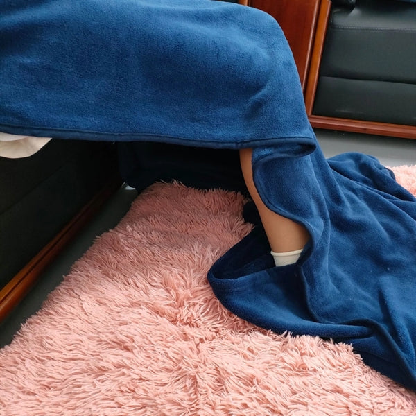 Flannel Foot Pocket Throw Blanket