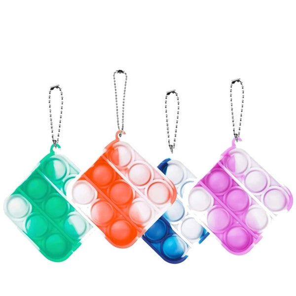 Square Shape Bubble Sensory Push Pop Fidget Toy Keychains