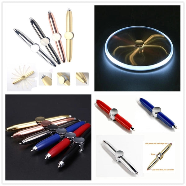 Hand Spinner Ballpoint Pen with LED Light