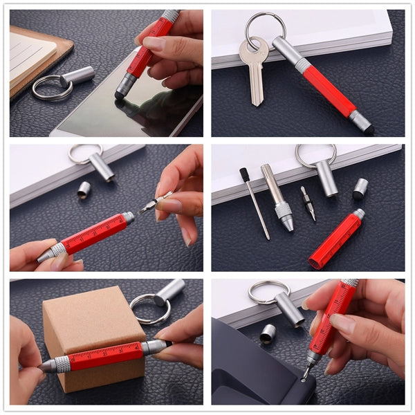 6 in1 Multifunction Screwdriver Ruler Stylus Ballpoint Pen