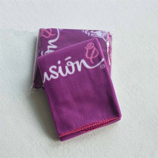 Solid Color Double Side Plush Blanket with Overlocking